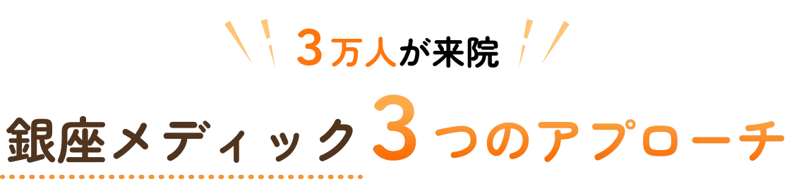 3万人が来院 銀座メディック3つのアプローチ